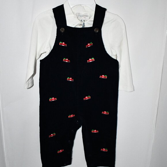 Adventurewear 360 Baby Embroidered Red Truck Corduroy Long Sleeve Jumpsuit 12 MO - Picture 1 of 5